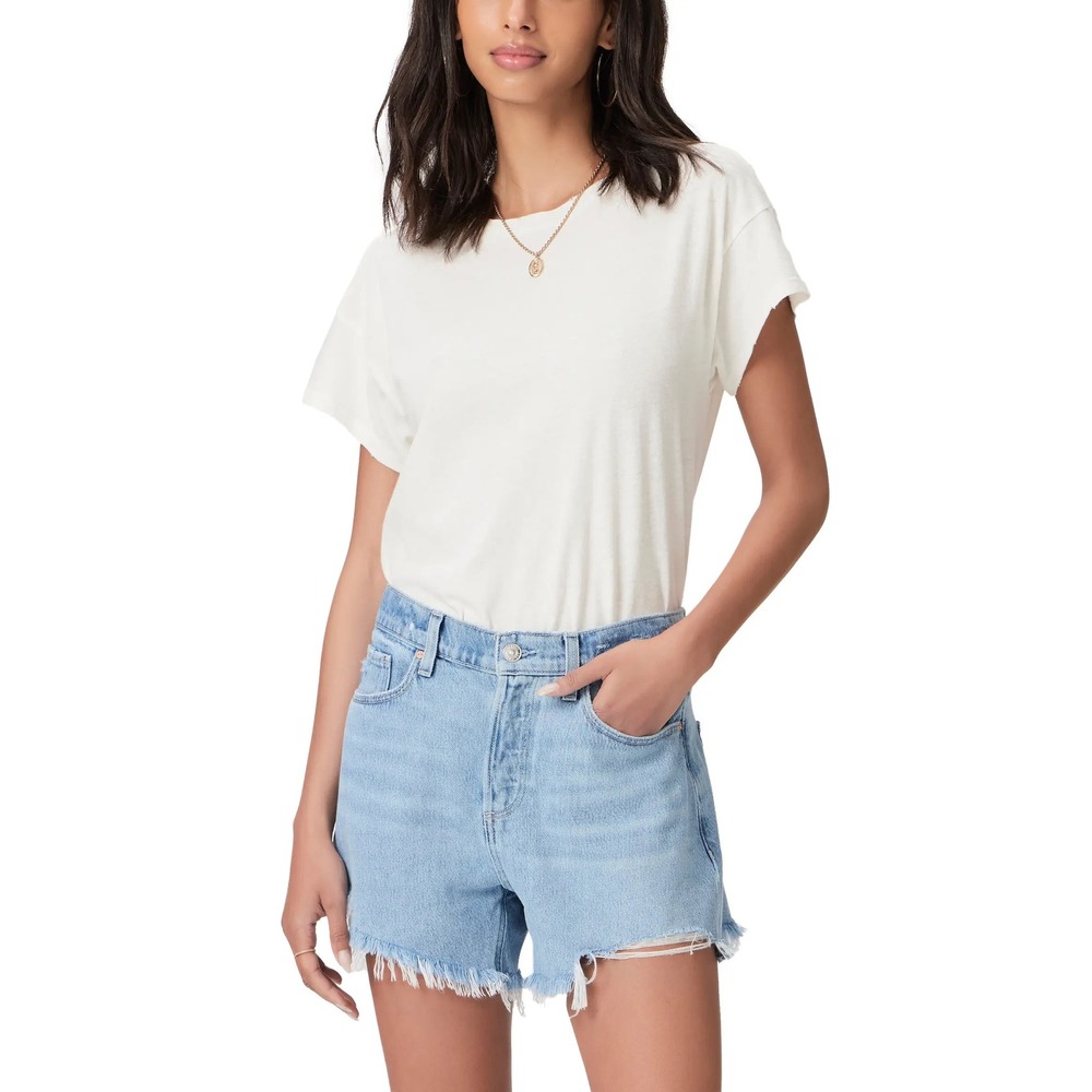 Paige Noella Relaxed Cut Off Denim Shorts Voila Distressed 27 NEW $179